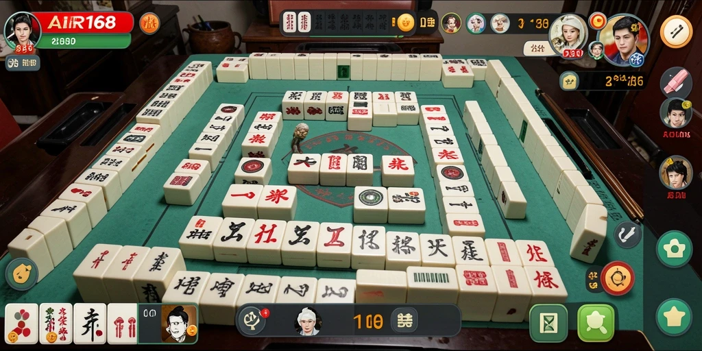 Screenshot gameplay AIR168 menampilkan aksi seru permainan Mahjong.