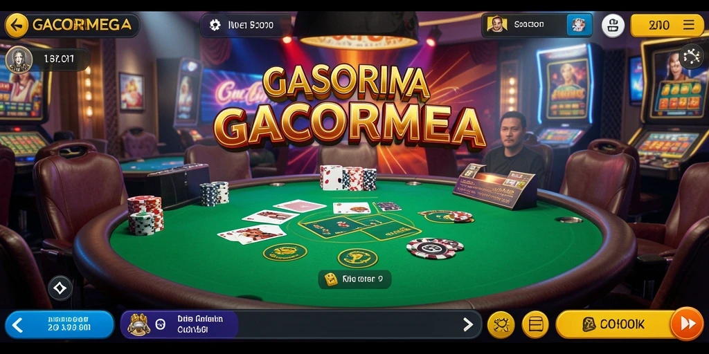 Screenshot GACORMEGA menampilkan gameplay Live Casino yang menarik dan interaktif.