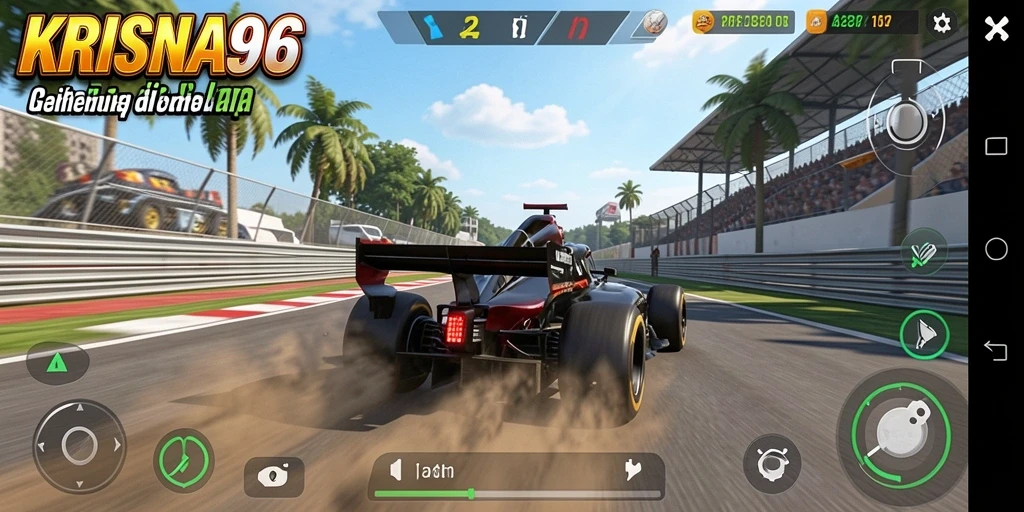 Gameplay seru KRISNA96 dalam balapan yang menegangkan.