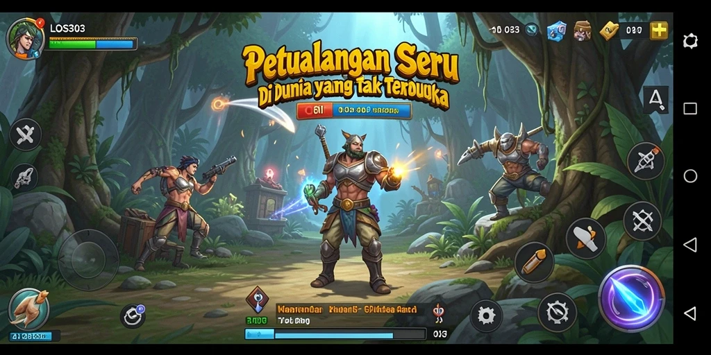 Tangkapan layar utama dari game LOS303 menampilkan eksplorasi dunia penuh petualangan.