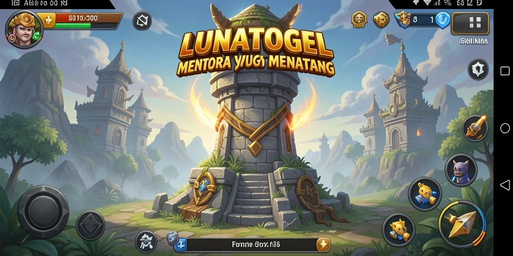 Tampilan gameplay seru dalam LUNATOGEL Tower Defense.
