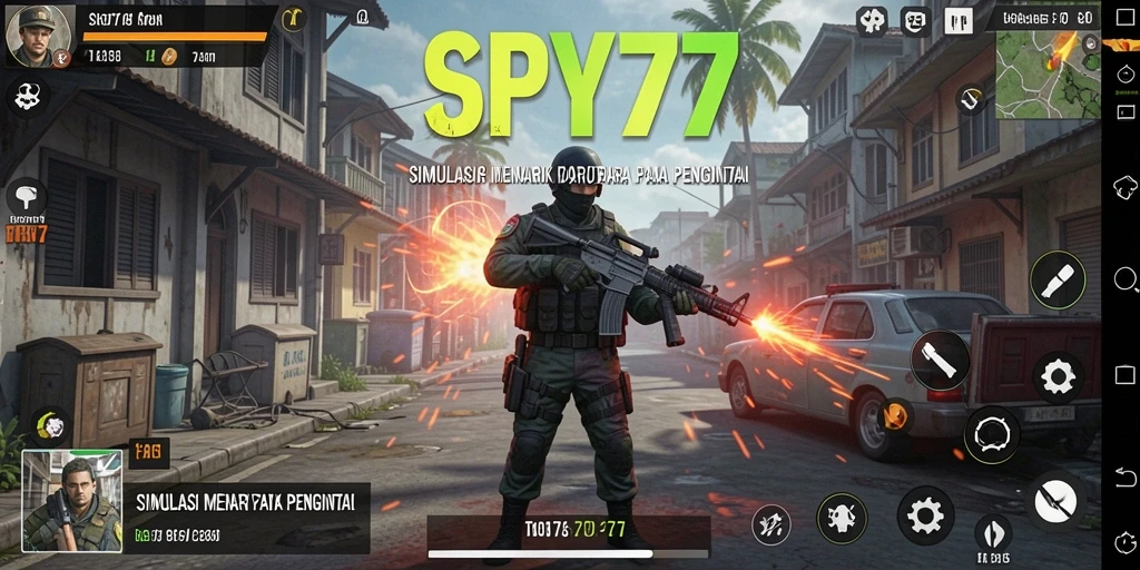 Tangkapan layar gameplay SPY77 dengan misi pengintai yang menegangkan.